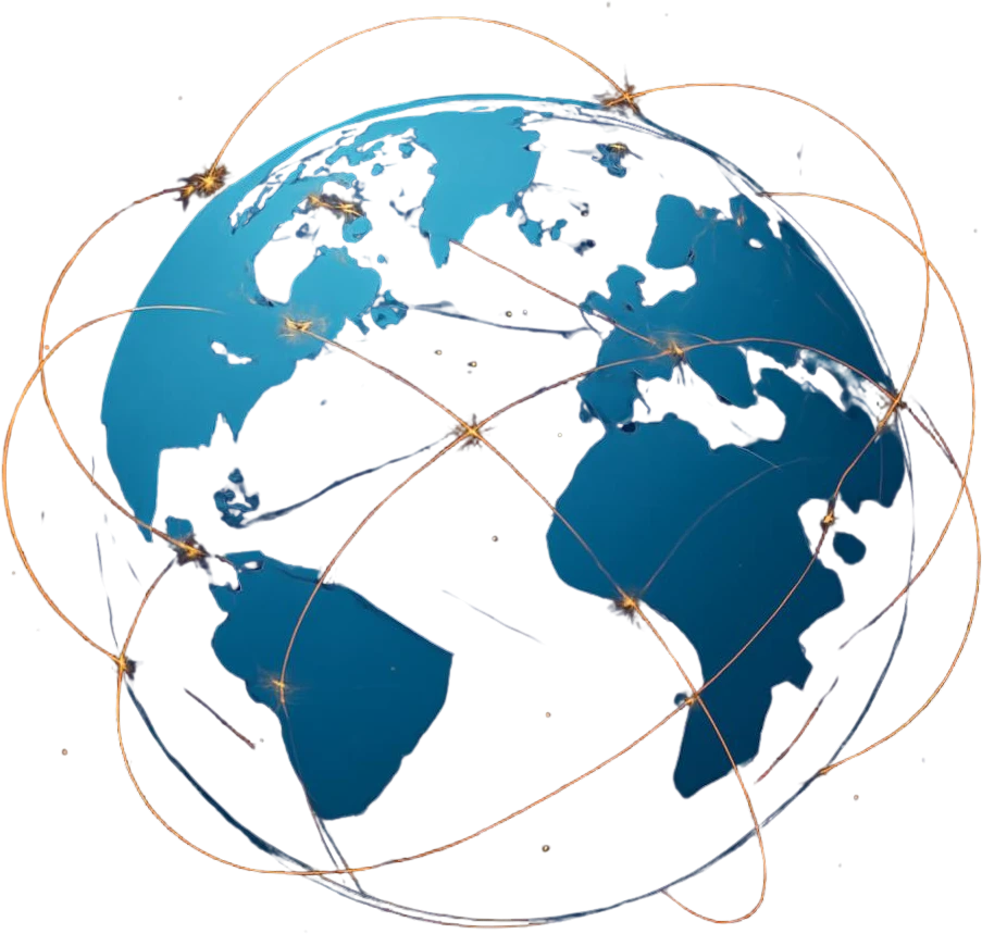 Mappe monde représentant les flux internationaux